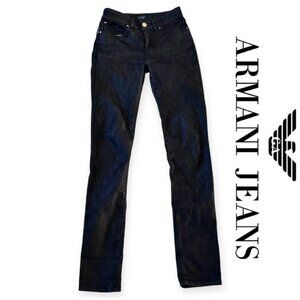 NWOT!  Authentic Armani Jeans Long Straight Leg Jeans in Dark Grey - Size 25